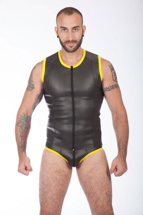 Zipper Vest - Neoprene - Black/Yellow